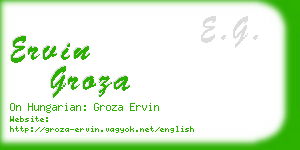 ervin groza business card